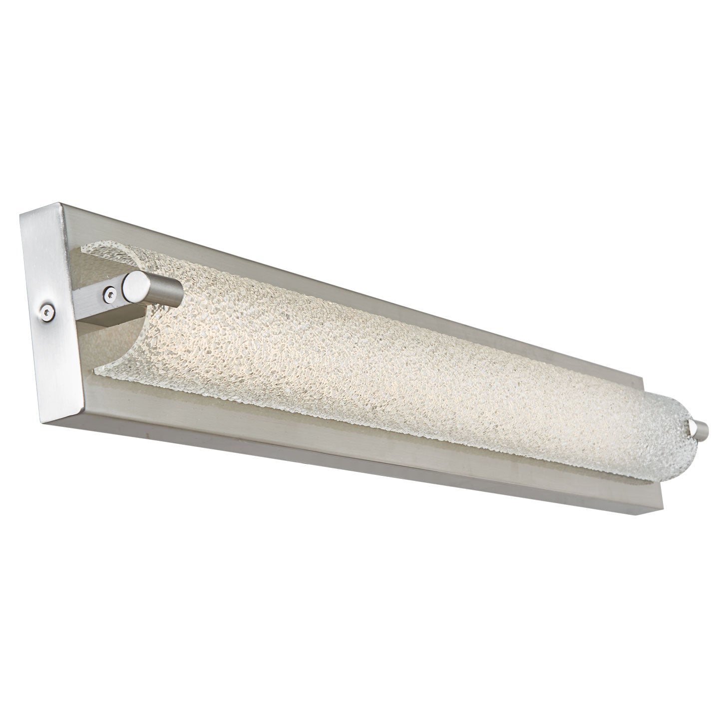 Abra Veil Curved Water Glass LED Vanity Brushed Nickel