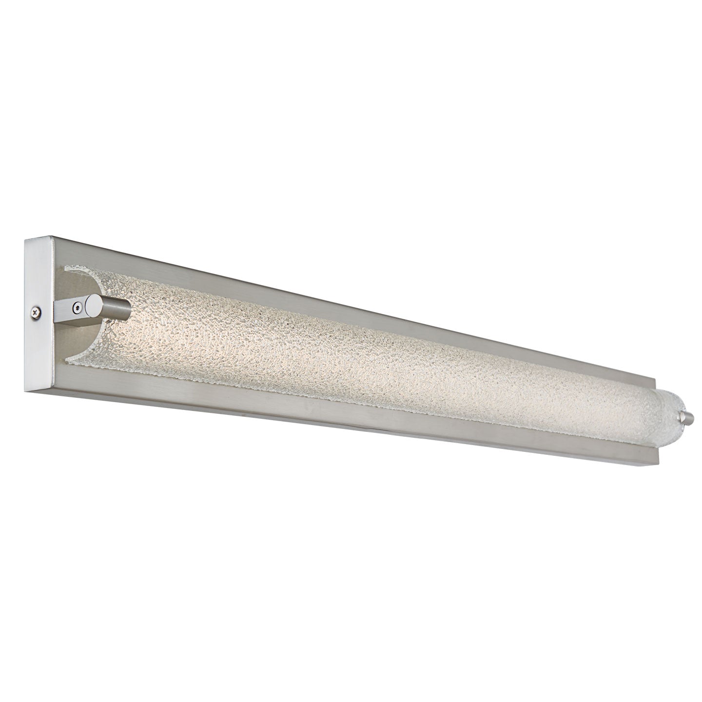 Abra Veil Curved Water Glass LED Vanity Brushed Nickel