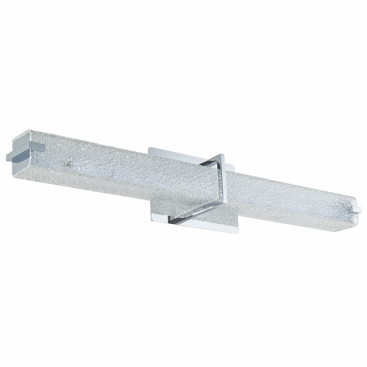 Modern Abra Squire 26.2-inch LED vanity fixture with textured square water glass for stylish bathroom mirror lighting