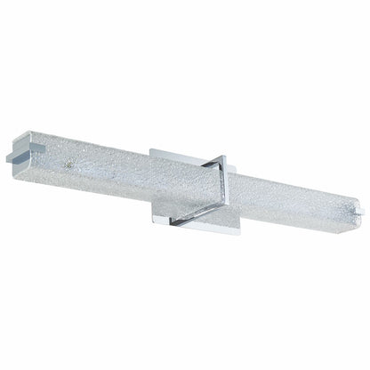 Modern Abra Squire 26.2-inch LED vanity fixture with textured square water glass for stylish bathroom mirror lighting