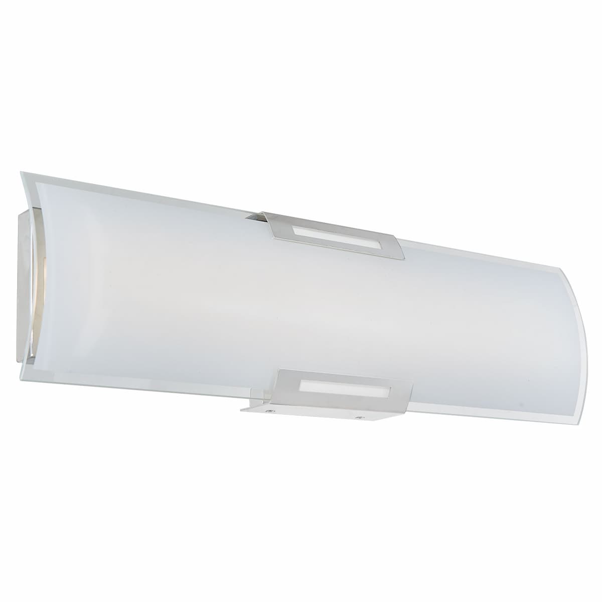Abra 20011WV Allure LED bathroom vanity light with elegant curved glass panel design for residential and commercial interiors