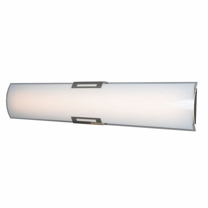 Abra 20012WV Allure LED bathroom vanity light with elegant curved glass panel design for residential and commercial interiors