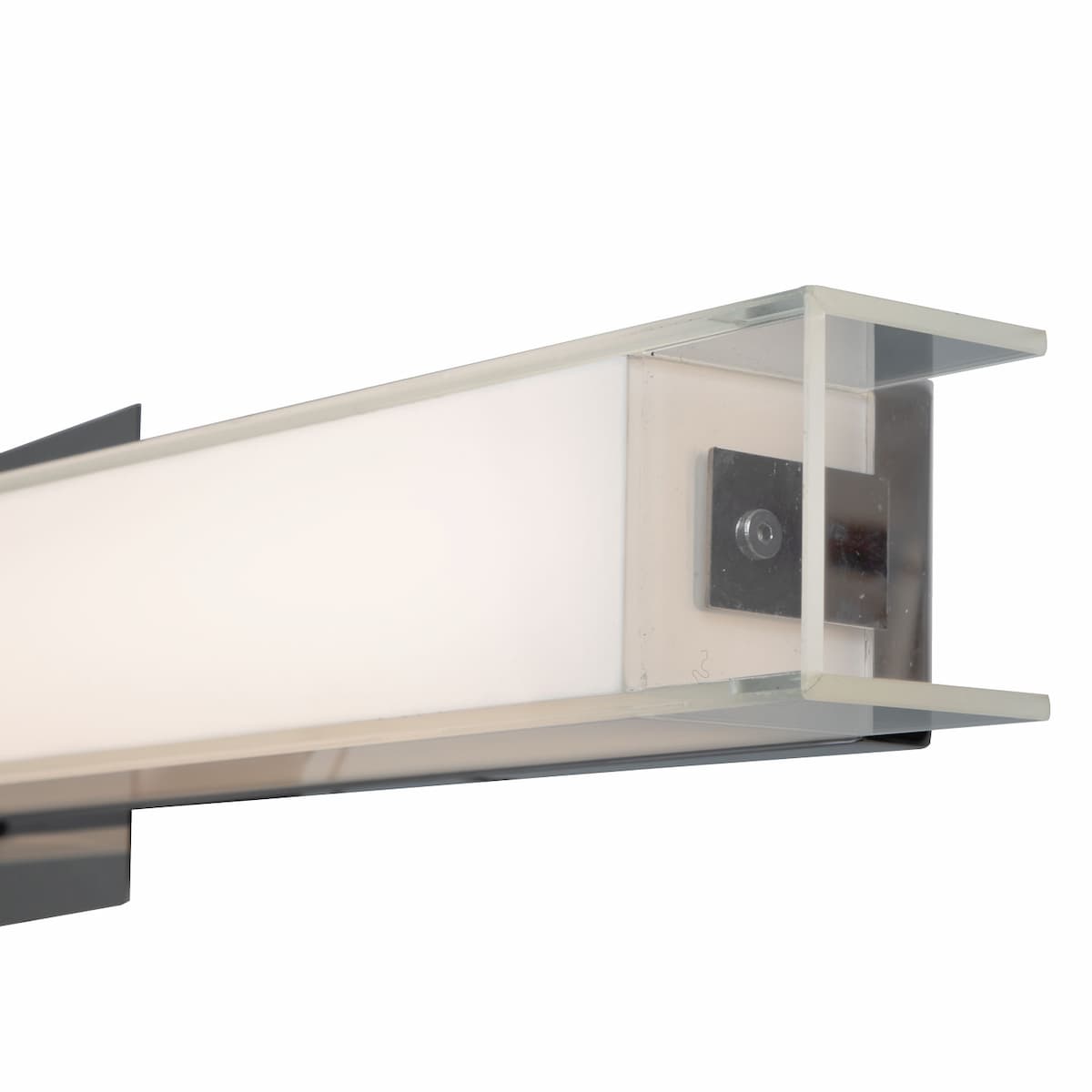 Abra 20013WV Mist LED bathroom vanity light with elegant miter glass design for residential and commercial interiors