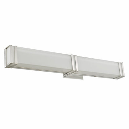 Abra Cosmo 20015WV 24-inch wall vanity fixture featuring elegant miter glass and chrome brackets with integrated LED illumination