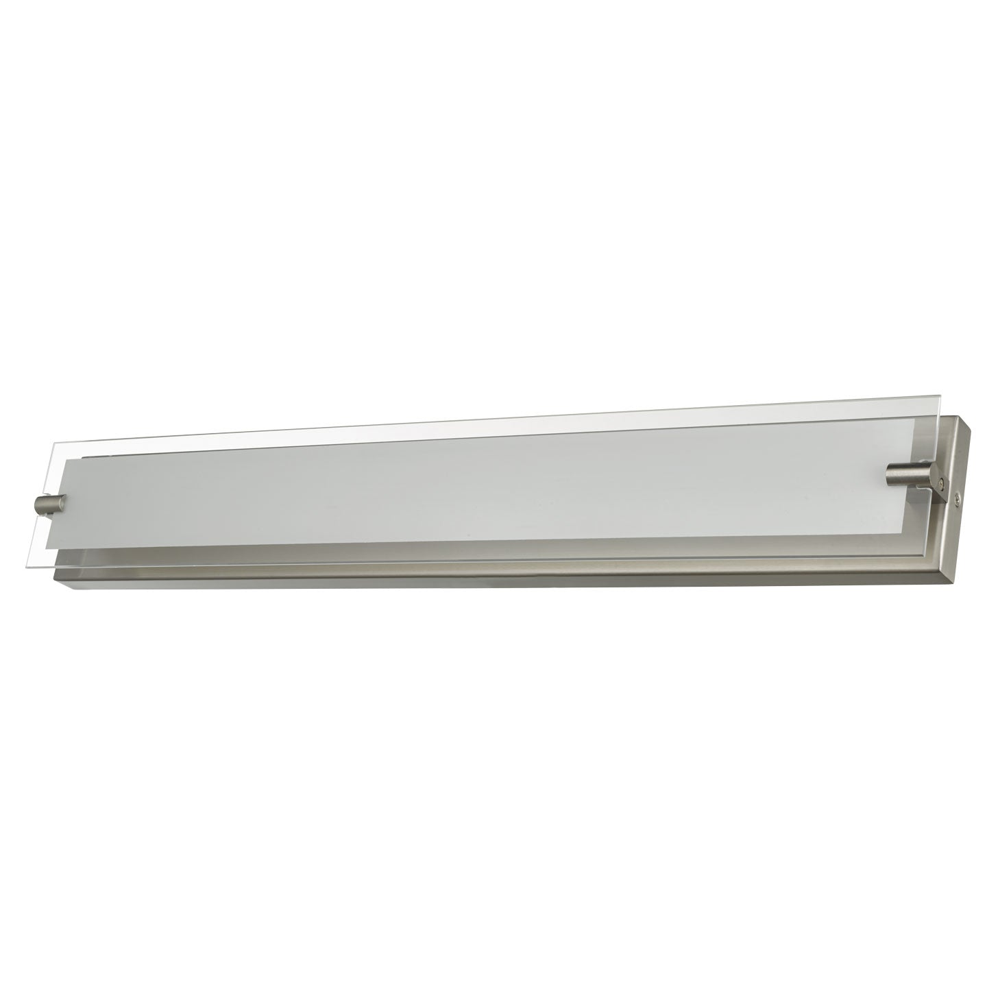 Abra Blaze 29" Frosted Edge Glass Panel Vanity with High Output Dimmable LED Brushed Nickel