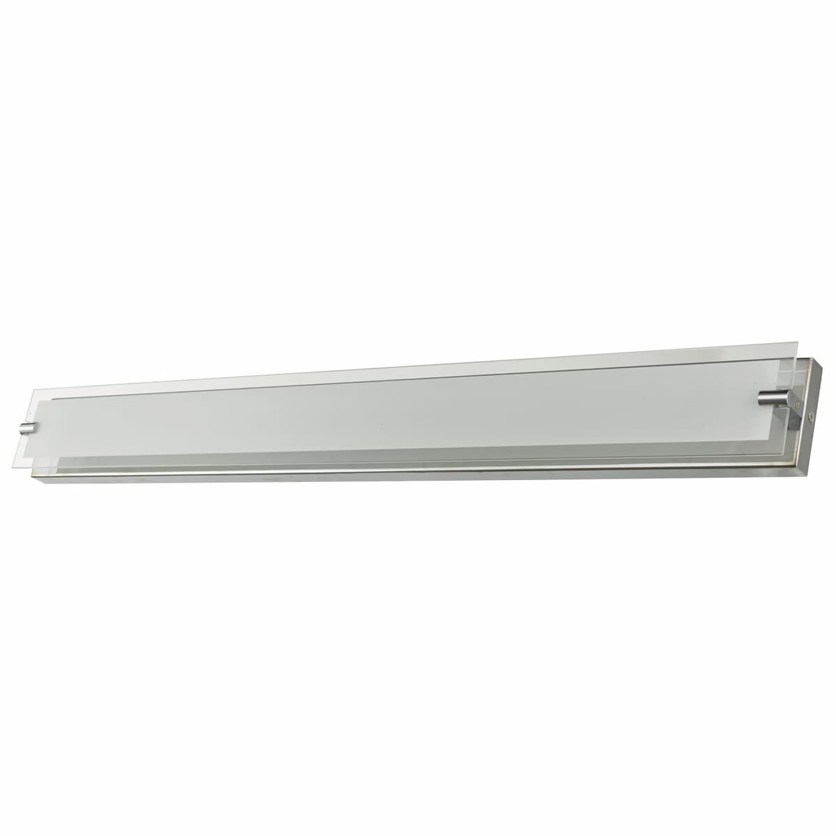 Abra Blaze 20027WV wall vanity fixture featuring a frosted edge glass panel and high-output dimmable LED illumination