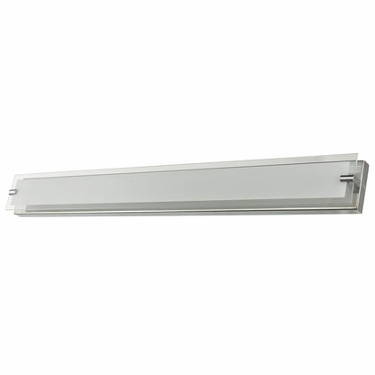 Abra Blaze 20027WV wall vanity fixture featuring a frosted edge glass panel and high-output dimmable LED illumination