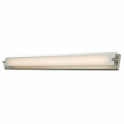 Abra Blaze 20028WV 40-inch frosted edge glass panel vanity light with high-output dimmable LED for modern bathroom lighting