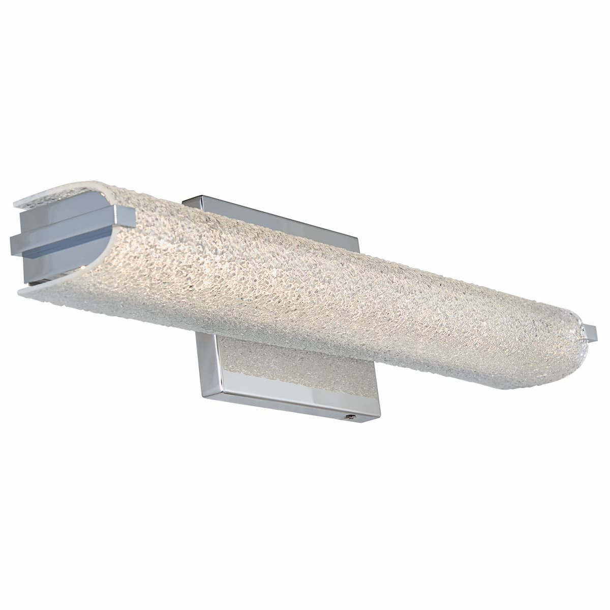 Modern Abra Eco 19-inch LED vanity fixture with textured oval water glass for stylish bathroom mirror lighting