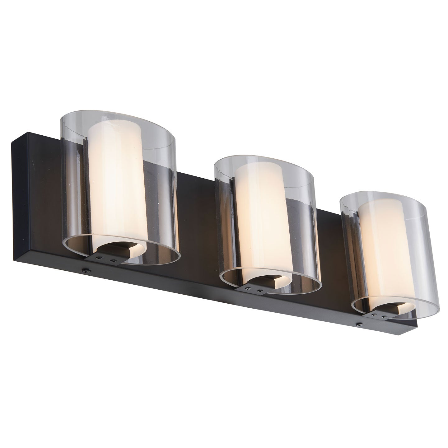Abra Zoe Curved Clear and Opal Glass Vanity Black