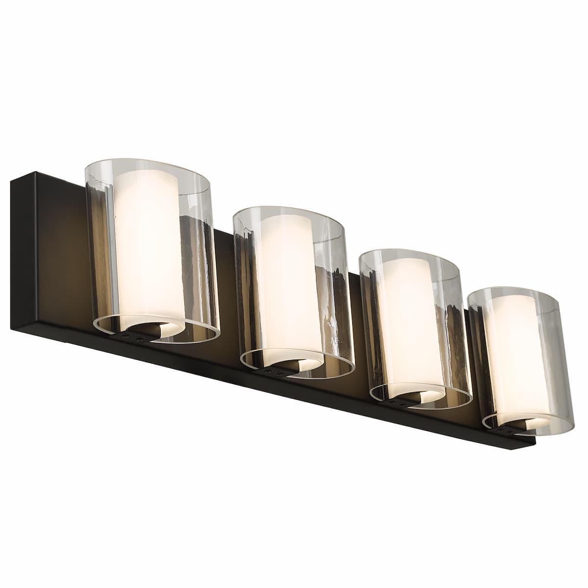 Abra Zoe 20049WV 26-inch curved clear and opal glass vanity light for modern bathroom and interior lighting