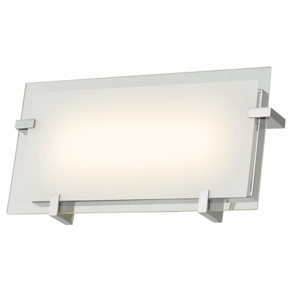 Abra Matrix 20060WV 12-inch frosted glass panel vanity light with high-output dimmable LED for modern bathroom lighting