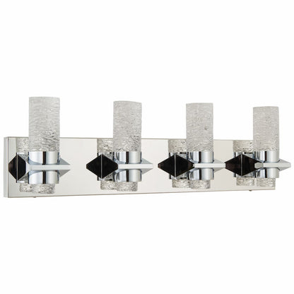 Abra Krypton 20074WV 26-inch wall vanity fixture featuring solid crystal glass and integrated LED illumination