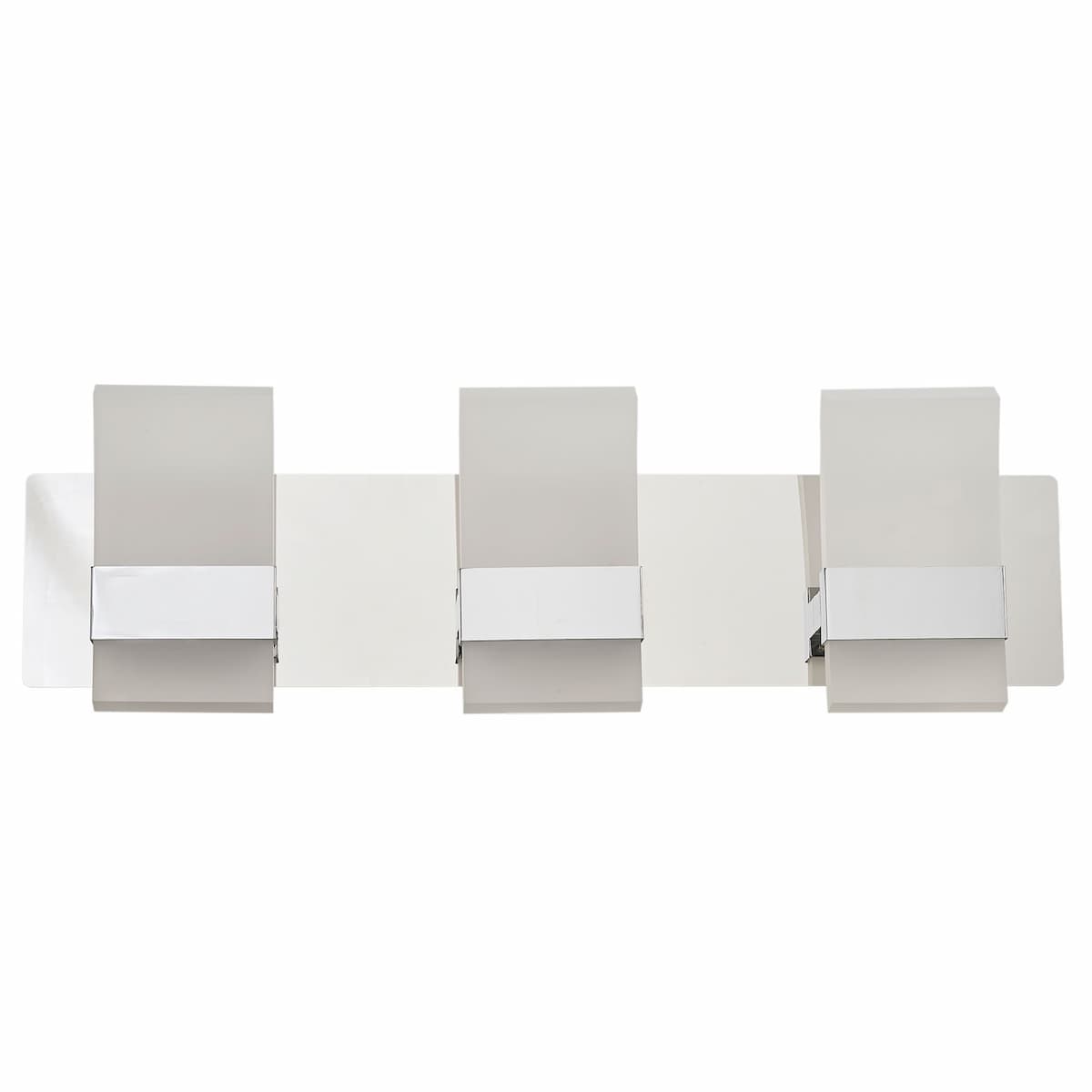Abra 20087WV Fang 3-light LED bathroom vanity light with curved frosted acrylic construction for residential and commercial interiors