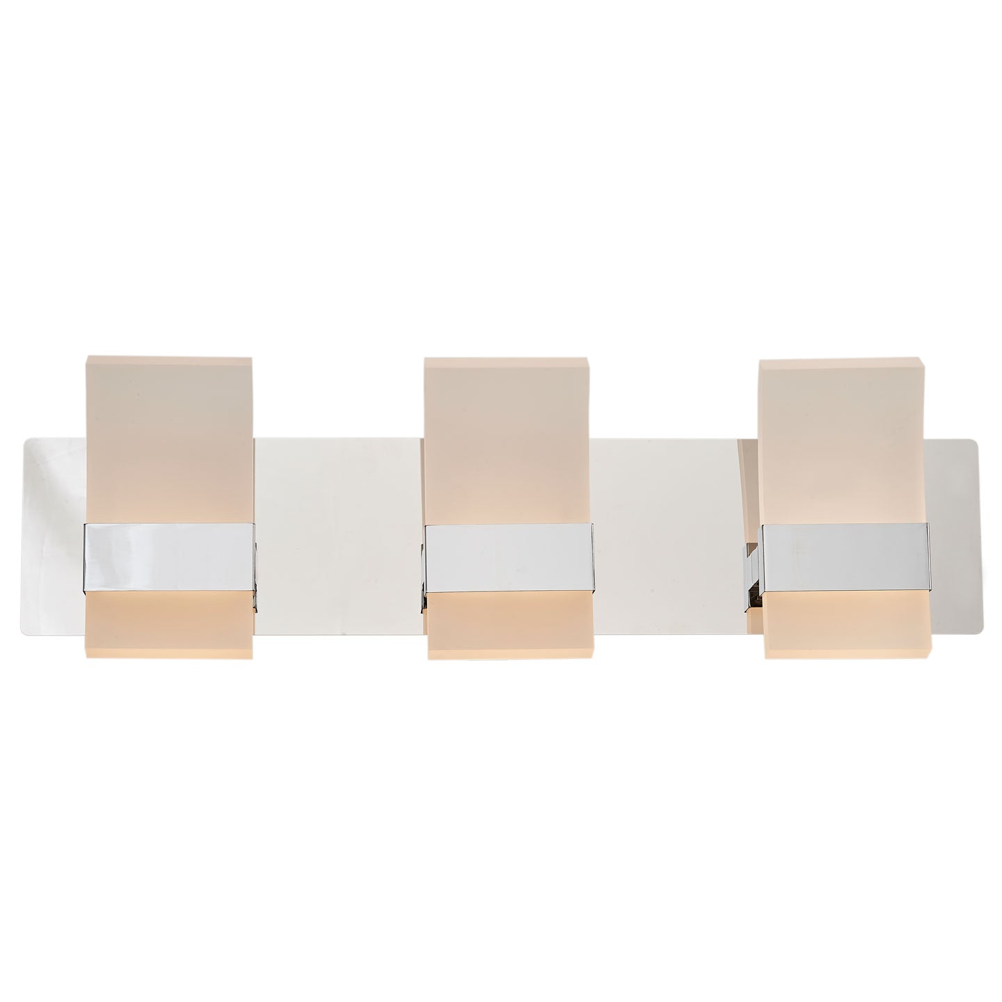 Abra Fang 3 Light Curved Frosted Acrylic Edge Lit Vanity Chrome