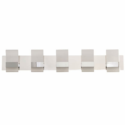 Abra Fang 20088WV wall vanity fixture featuring four edge-lit frosted acrylic light panels with a curved contemporary design