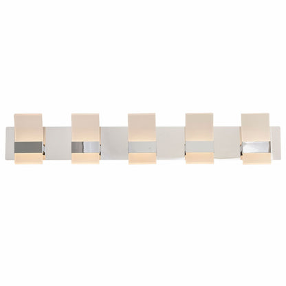 Abra 20088WV Fang 4-light LED bathroom vanity light with curved frosted acrylic construction for residential and commercial interiors