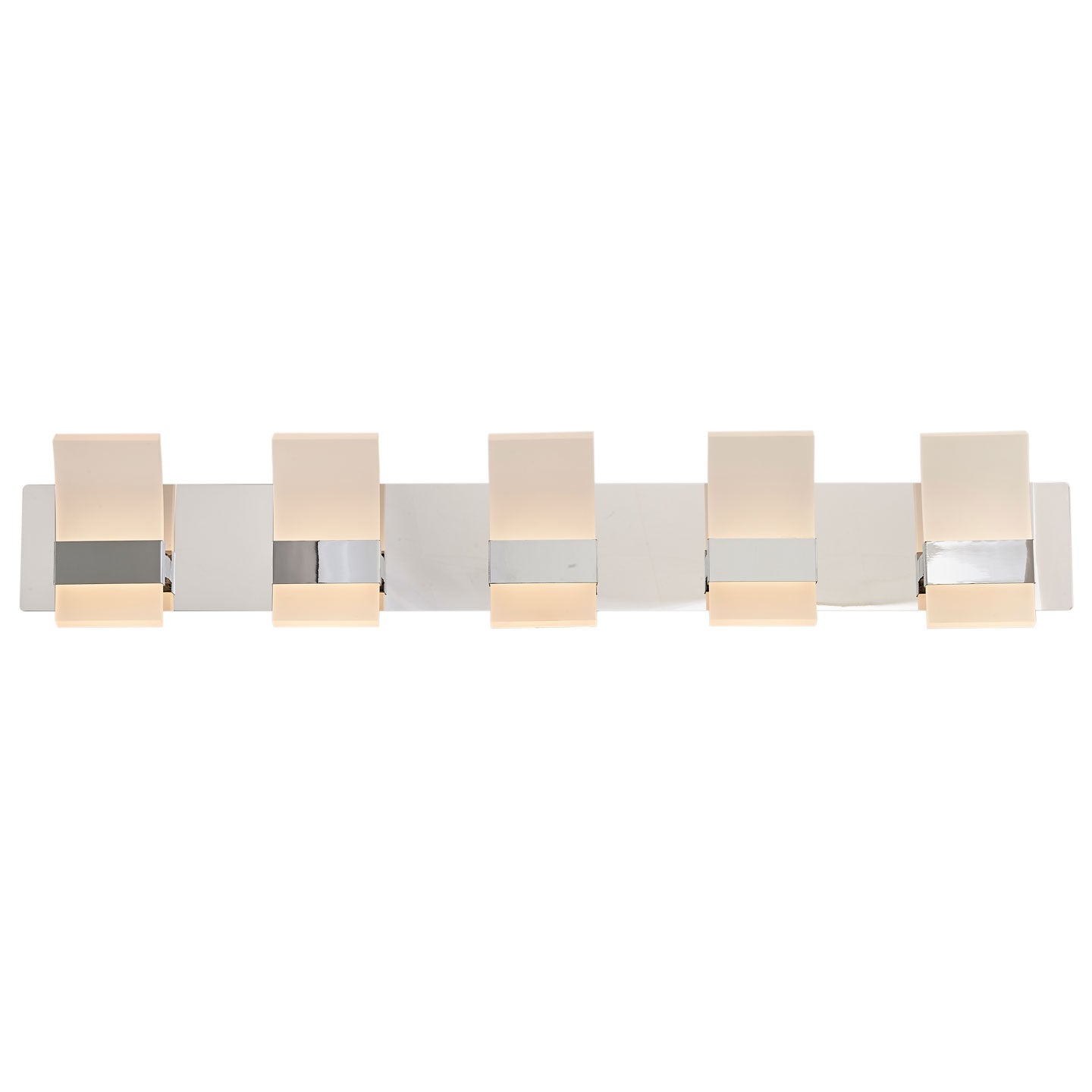 Abra Fang 4 Light Curved Frosted Acrylic Edge Lit Vanity Chrome