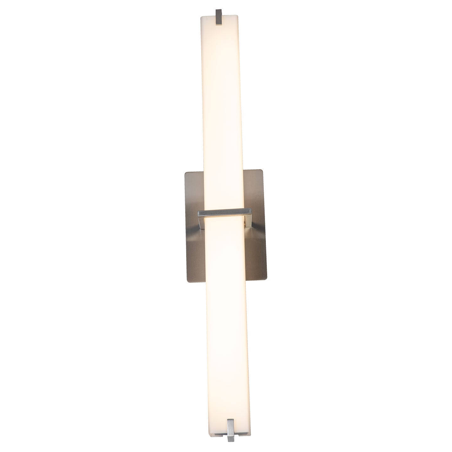 Abra Squire 26" Square Glass Vanity with High Output Dimmable LED Brushed Nickel