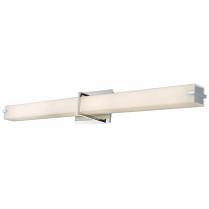 Abra 20091WV Squire 38-inch LED bathroom vanity light with elegant square glass design for residential and commercial interiors