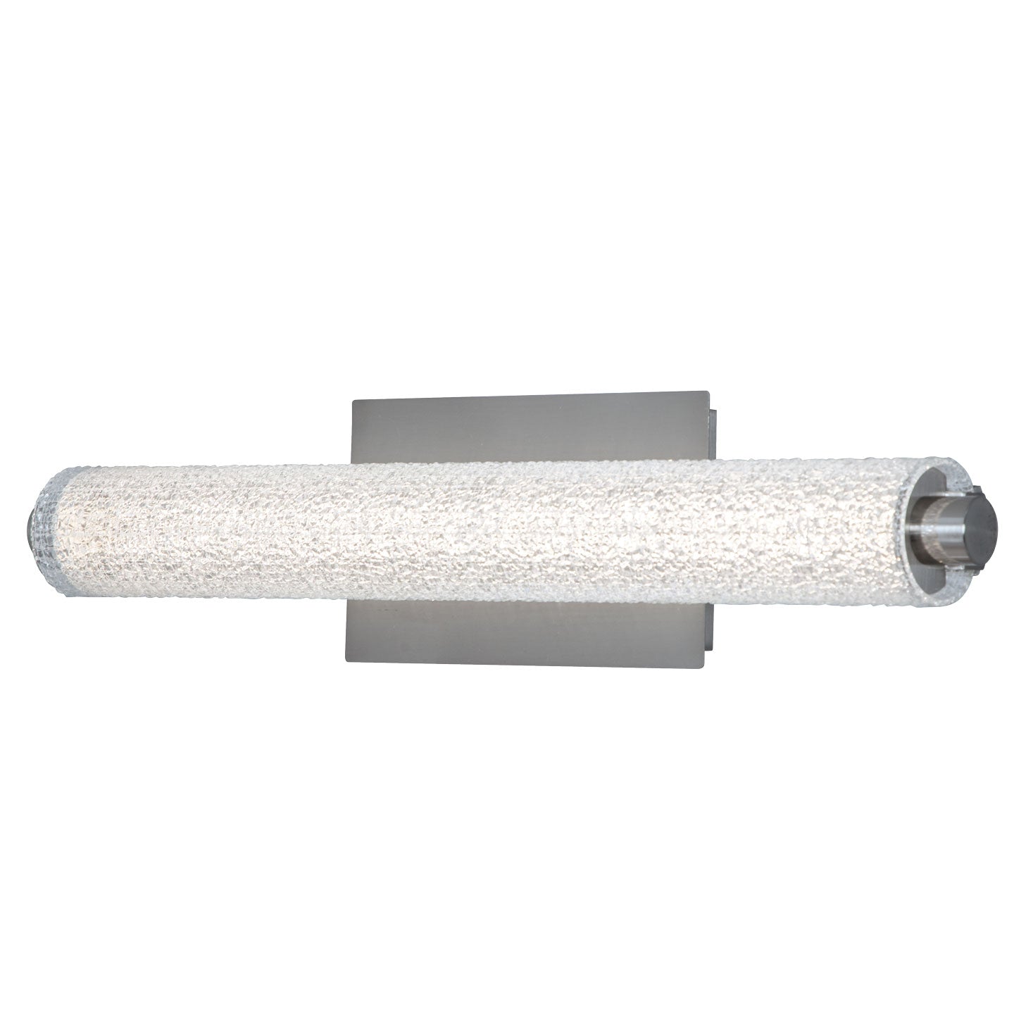 Abra Radius 20" Hand Blown Diamond Glass Tube LED Vanity Brushed Nickel