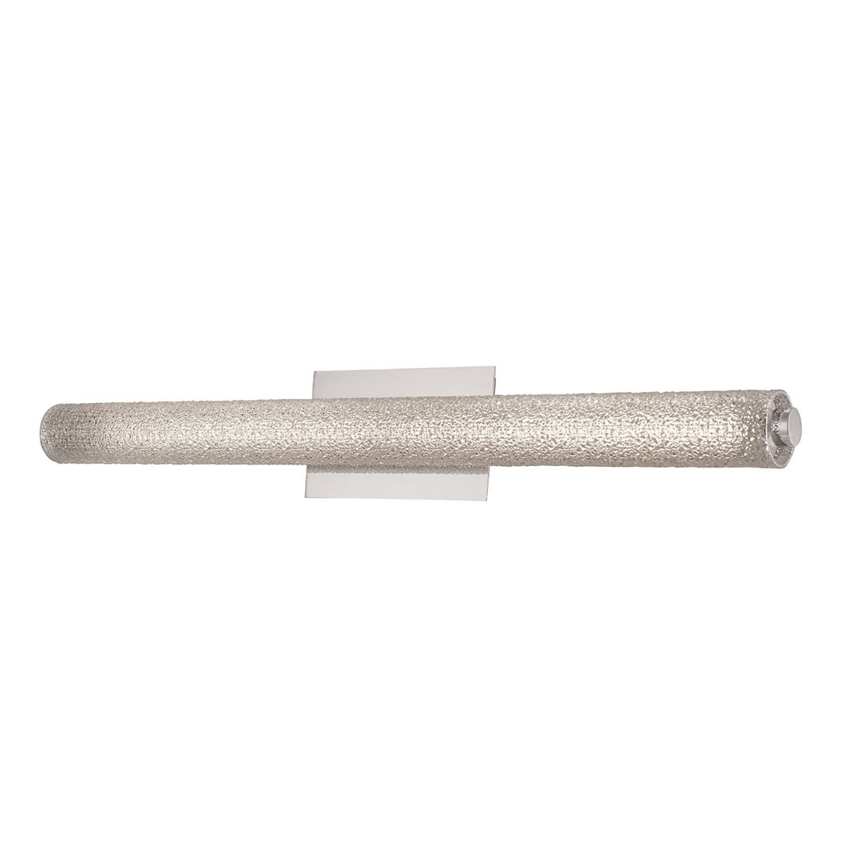 Abra Radius 31" Hand Blown Diamond Glass Tube LED Vanity Brushed Nickel