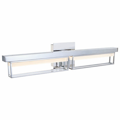 Abra 20130WV Pane LED vanity light with frosted glass diffuser for residential and commercial bathroom interiors