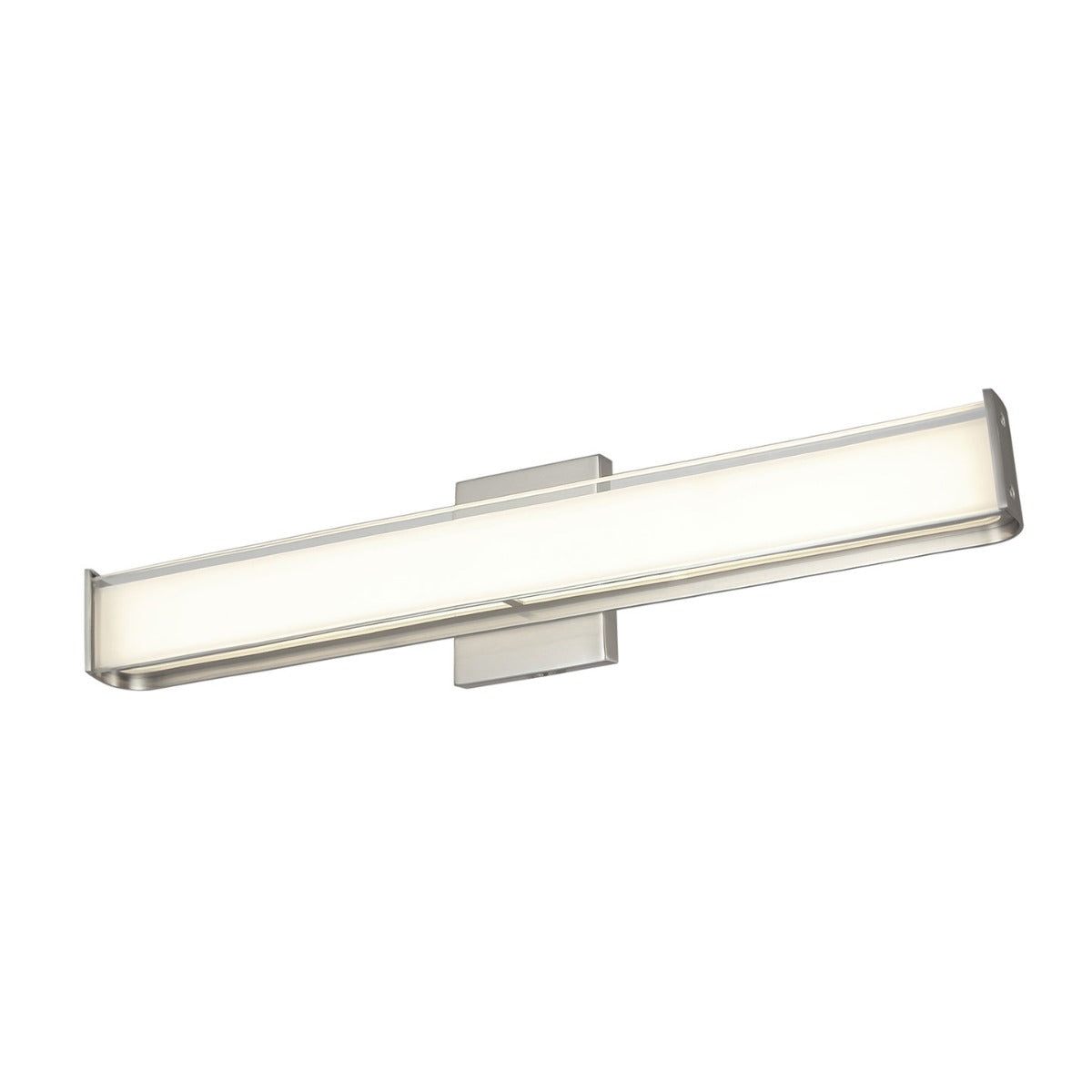 Abra Bend 20132WV 24-inch curved metal vanity light with frosted glass diffuser for modern bathroom lighting