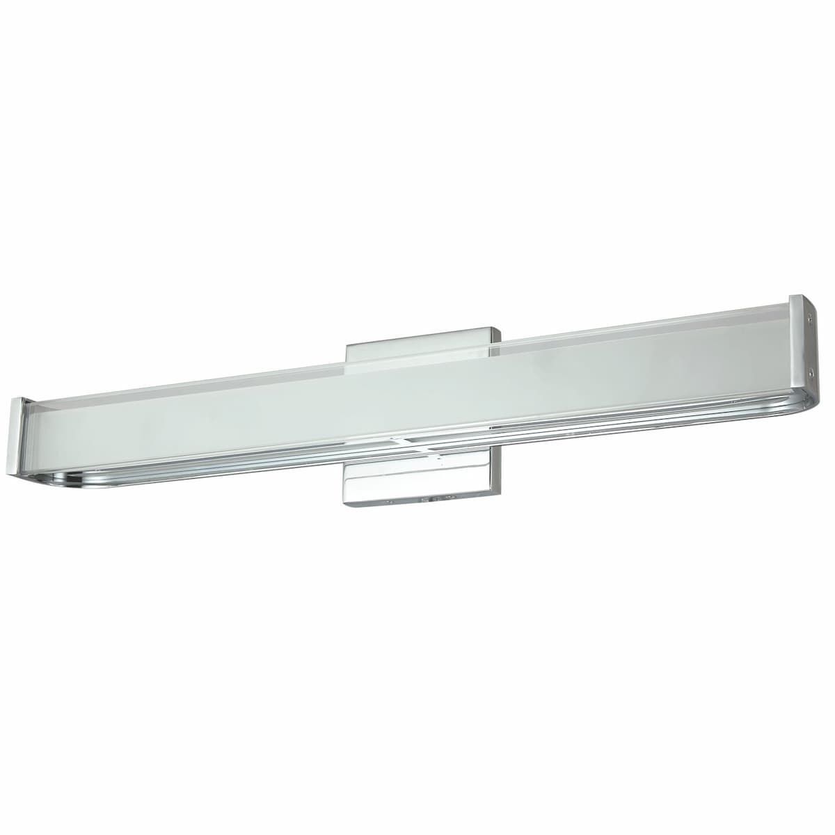Abra Bend 20132WV wall vanity fixture featuring a sculpted curved metal frame and frosted glass diffuser for soft LED illumination