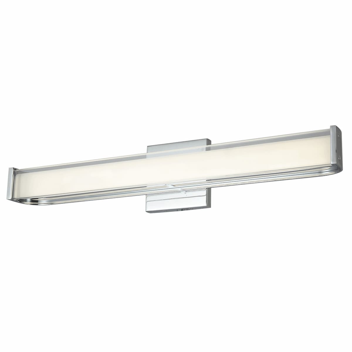 Abra 20132WV Bend 24-inch bathroom vanity light with elegant curved metal design and frosted glass diffuser for residential interiors