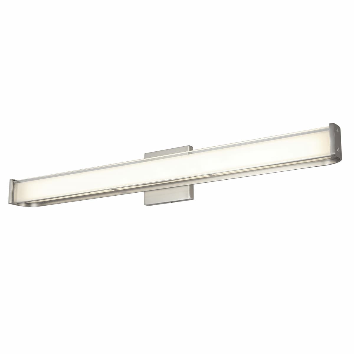 Abra Bend 20133WV 32-inch curved metal vanity light with frosted glass diffuser for modern bathroom lighting