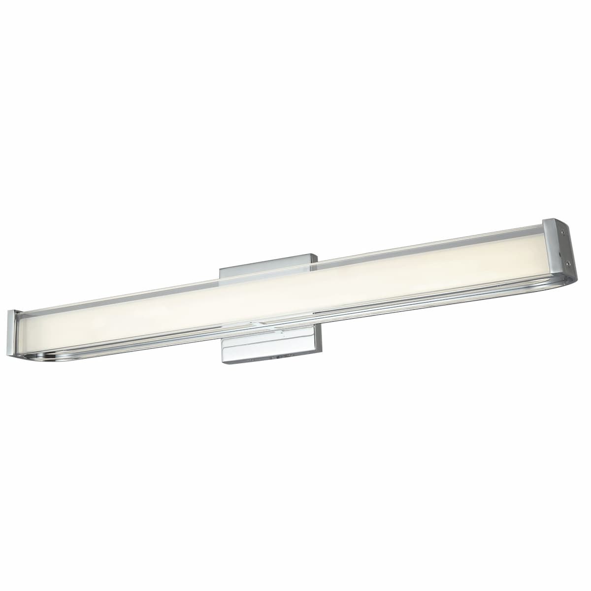 Abra 20133WV Bend 32-inch bathroom vanity light with elegant curved metal design and frosted glass diffuser for residential interiors