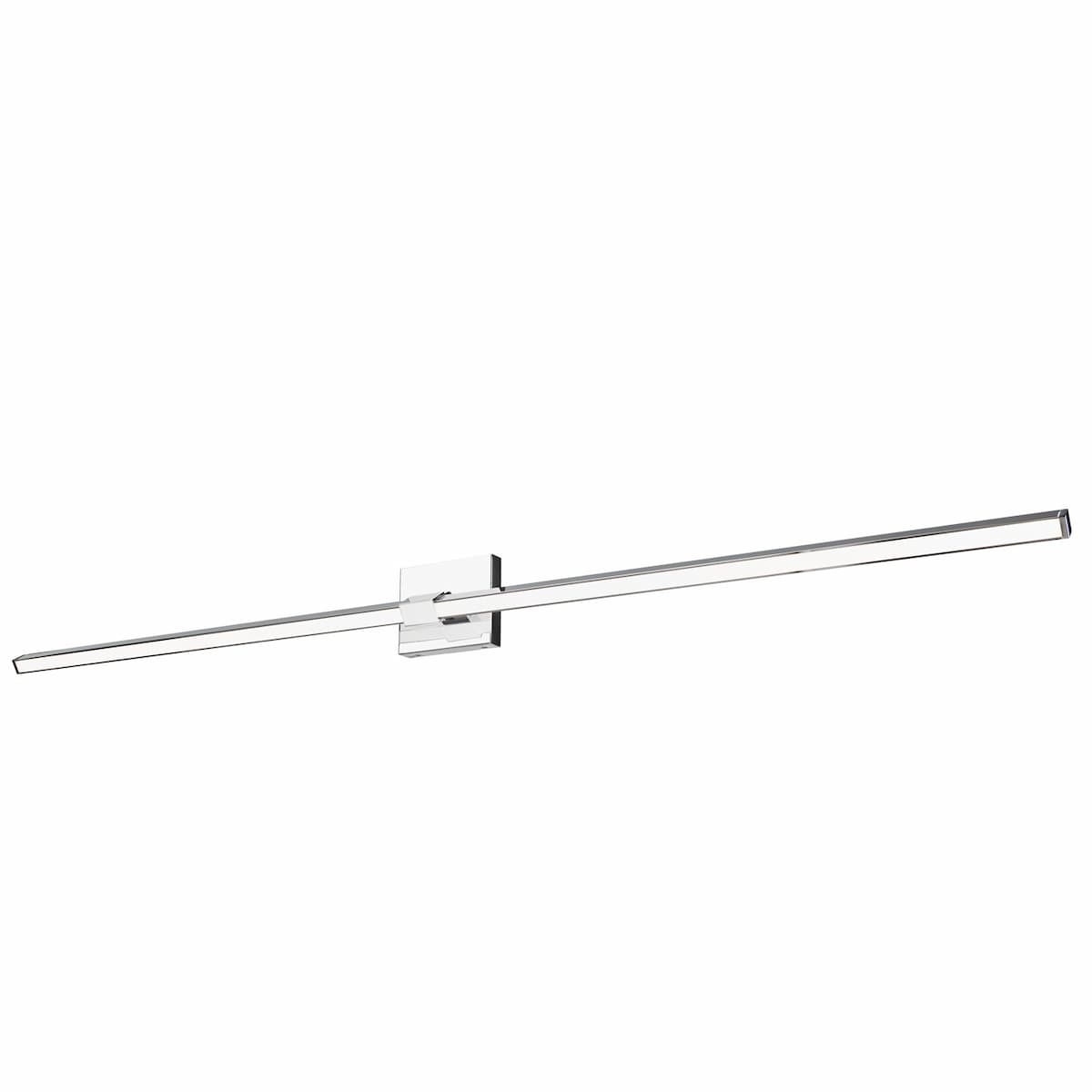 Modern Abra Epee LED vanity fixture with sleek 58-inch linear profile and pivoting arm for contemporary bathroom mirrors