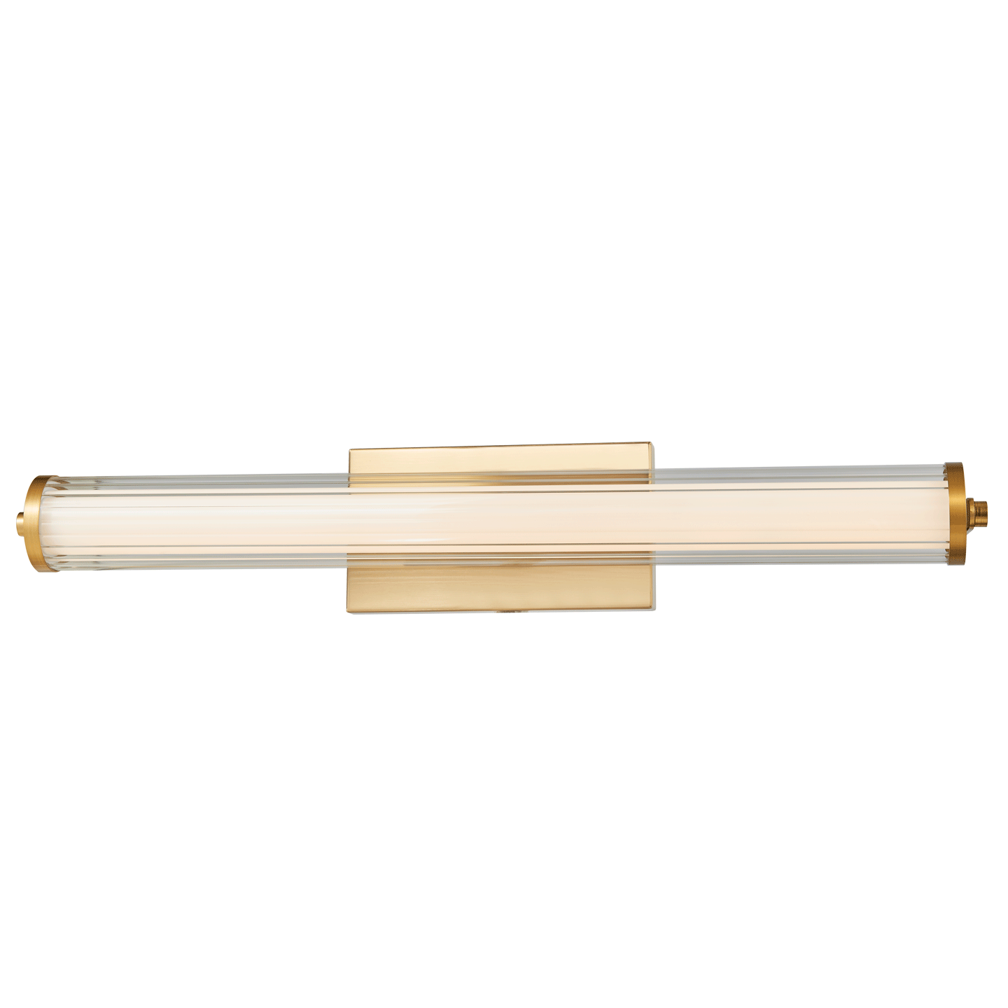 Abra Macie Fluted Clear Glass Vanity Brushed Brass