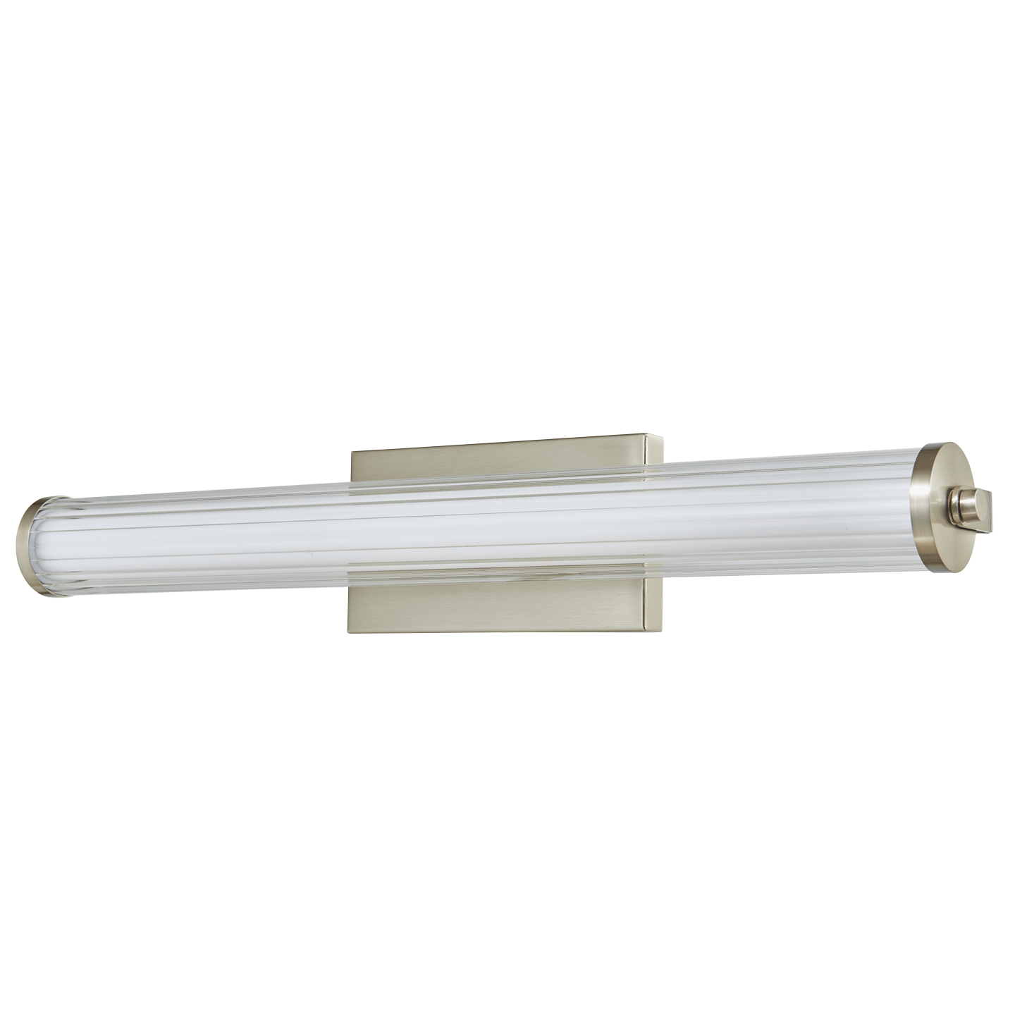 Abra Macie Fluted Clear Glass Vanity Brushed Nickel