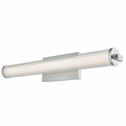 Modern Abra Macie 24-inch vanity fixture with clear fluted glass design for stylish mirror lighting and contemporary bathroom spaces