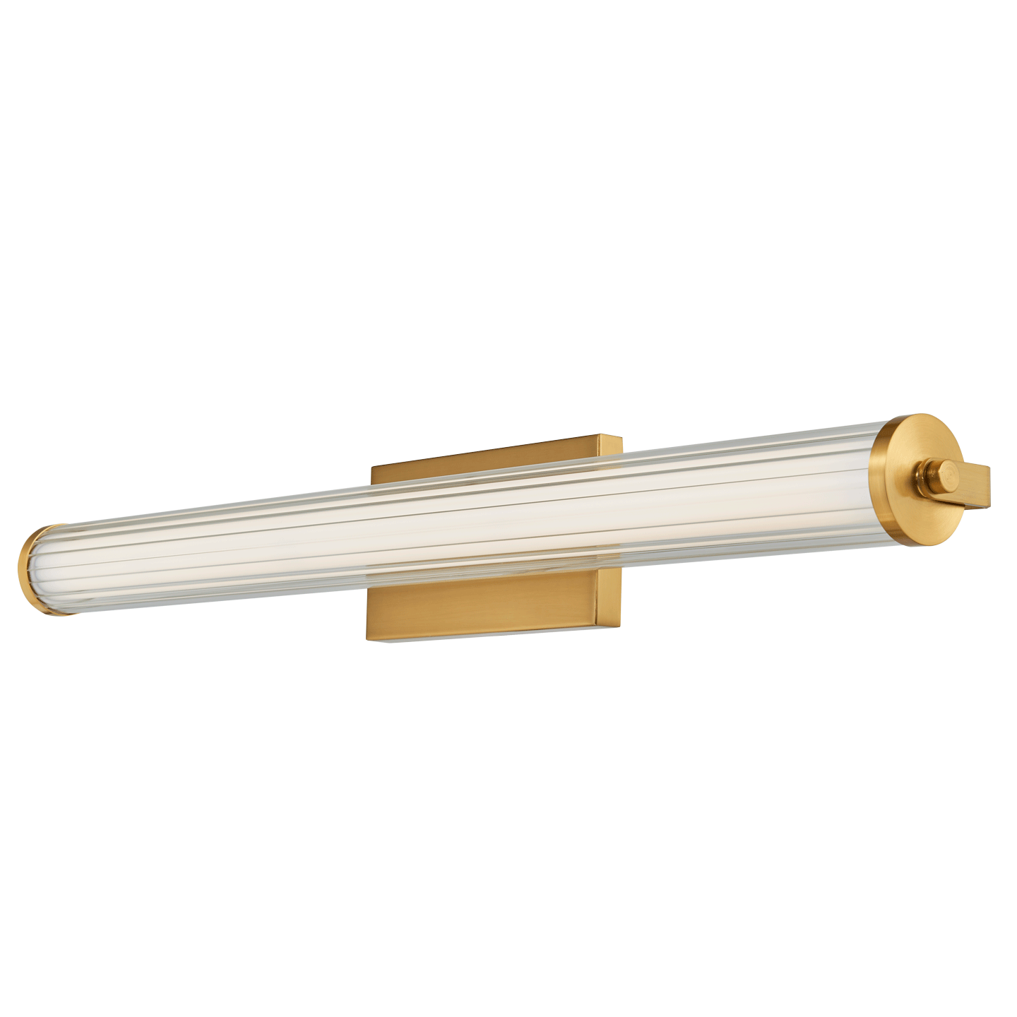 Abra Macie Fluted Clear Glass Vanity Brushed Brass