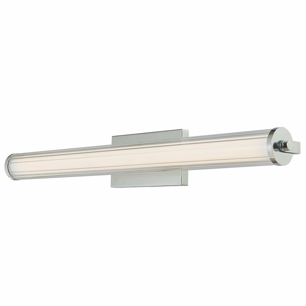 Modern Abra Macie 30-inch vanity fixture with clear fluted glass design for stylish mirror lighting and contemporary bathroom spaces