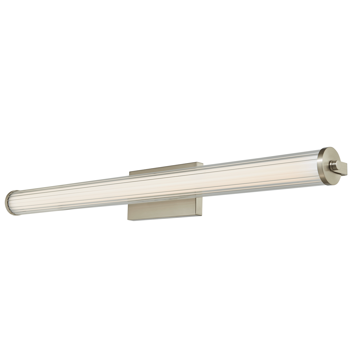 Abra Macie Fluted Clear Glass Vanity Brushed Nickel