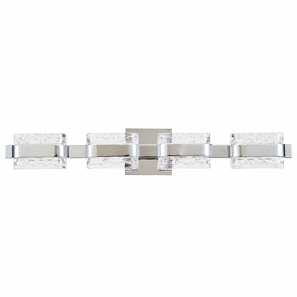 Abra Jojo 20165WV wall vanity light featuring four crystal glass shades and an adjustable movable backplate design