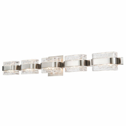 Abra Jojo 20166WV wall vanity light featuring five crystal glass shades and an adjustable movable backplate design