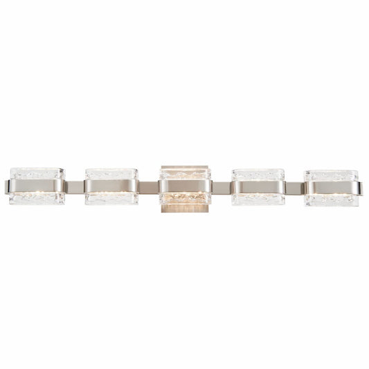 Abra Jojo 20166WV 5-light crystal glass vanity fixture with movable backplate for modern bathroom lighting