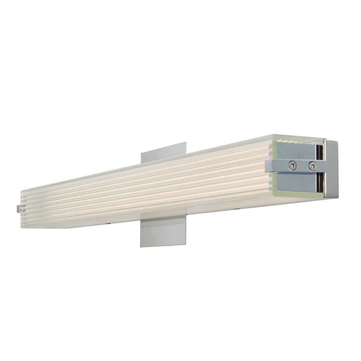 Abra Macie Ribbed Square Glass Vanity Brushed Nickel