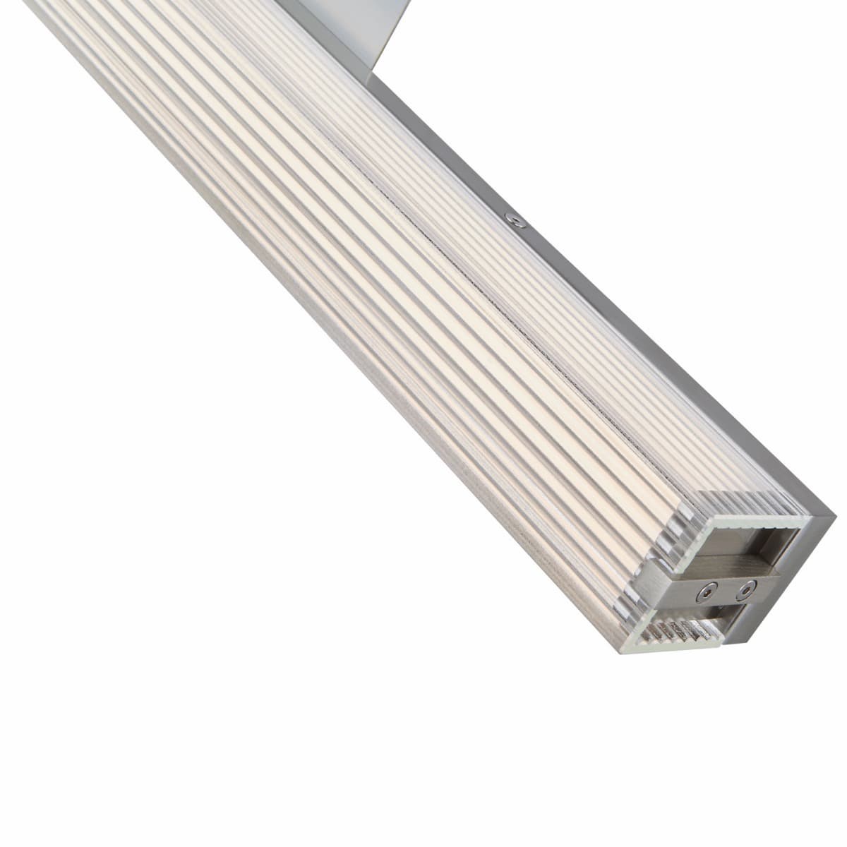 Modern Abra Macie 24-inch vanity fixture with ribbed glass design for stylish mirror lighting and contemporary bathroom spaces