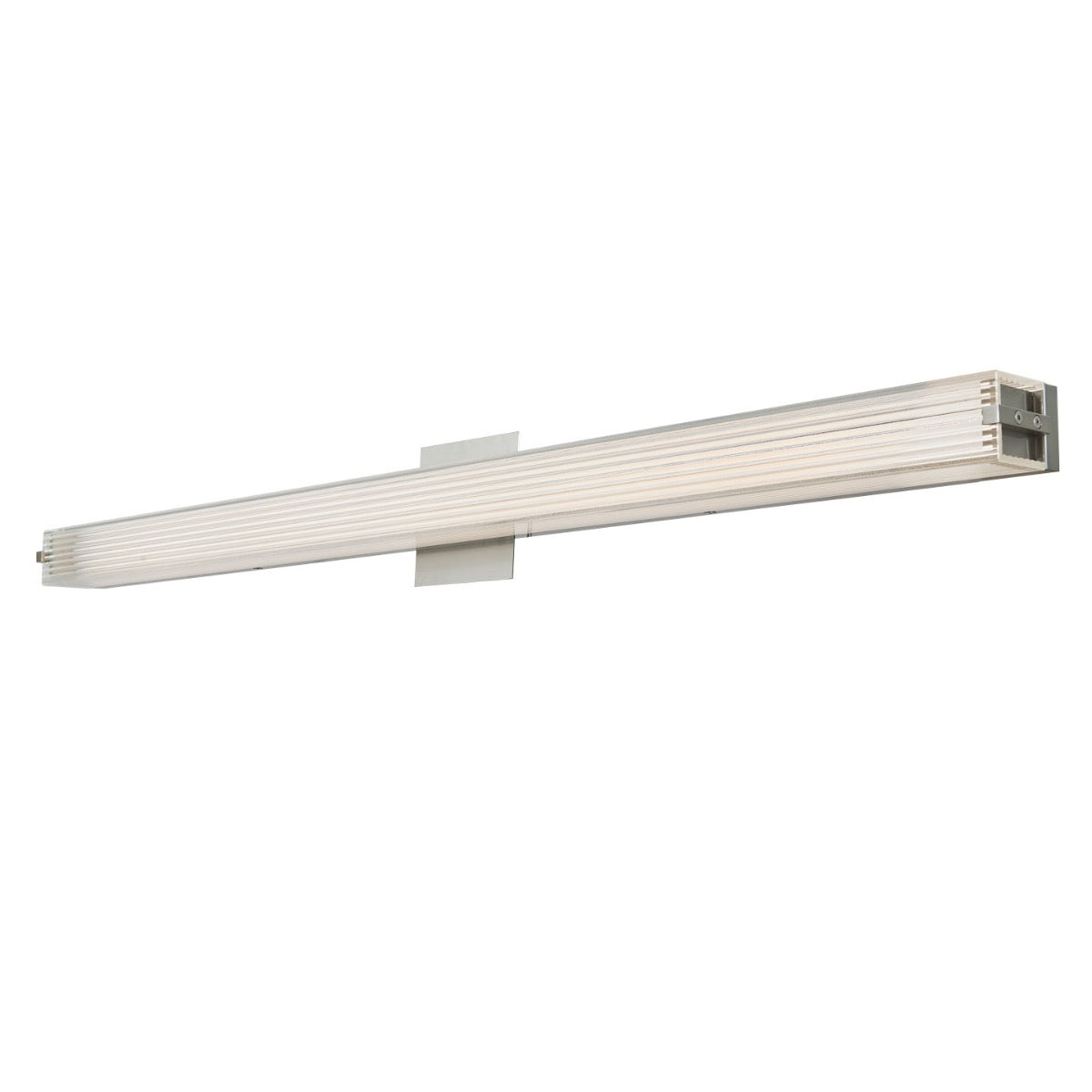 Modern Abra Macie 40-inch vanity fixture with ribbed glass design for stylish mirror lighting and contemporary bathroom spaces