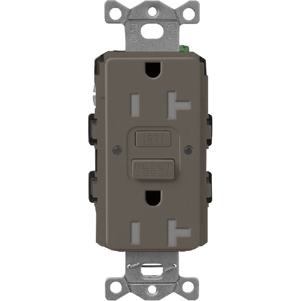 Lutron Claro GFCI receptacle in Truffle