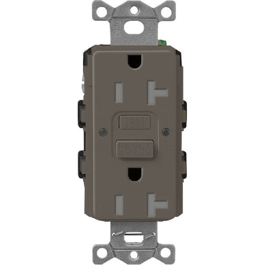 Lutron Claro GFCI receptacle in Truffle