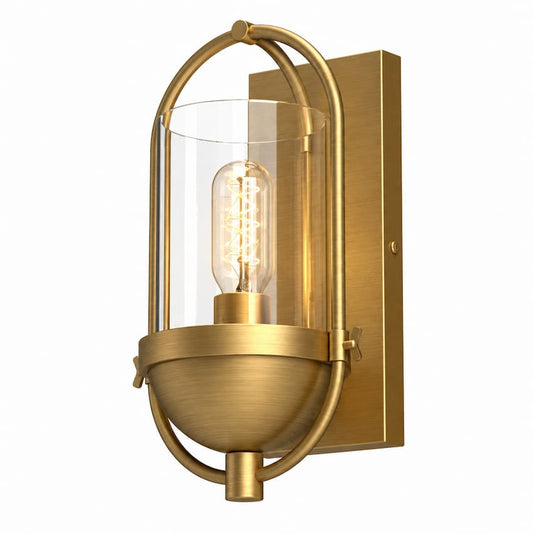 Alora Mood Cyrus WV539007AGCL 7-Inch Vanity Light in Aged Gold with Clear Glass Shade