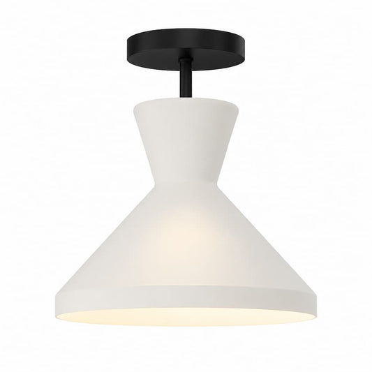 Alora Mood Betty SF473710MBOP 10-Inch Semi-Flush Mount in Matte Black with Glass Shade