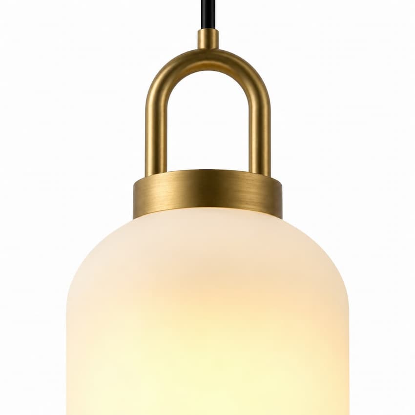 Alora Mood PD401505AGOP Soji Modern Pendant Ceiling Light with Aged Gold Finish, Glass Shade and Omnidirectional Illumination